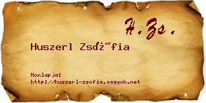 Huszerl Zsófia névjegykártya
